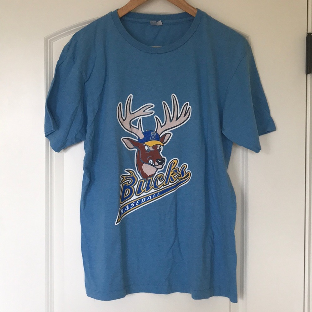 Waterloo Bucks Baseball Short Sleeve Blue Tee